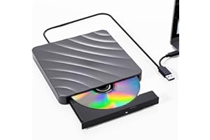 QDSYLQ Lettore CD DVD Esterno per PC: Masterizzatore DVD Esterno per PC Portatile per CD/DVD +/-RW, Lettore CD USB 3.0 Compatibile con Windows 11/10/8/7/XP/Vista, Linux, Mac OS, Computer Portatile, Macbook