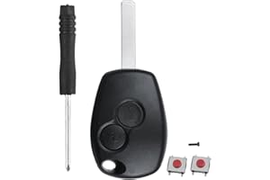 HooRLZ Coque Clé Dacia, Compatible pour Renault Trafic Dacia Logan Sandero Clio Modus Twingo Kangoo Master Opel Vivaro, Boitier Clé Twingo, TéLéCommande Renault, Clef Dacia Logan - 2 Boutons