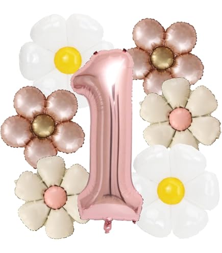 BACH AND BOOZY Kit Vaisselle Anniversaire Floral 52 Pièces - Assiettes, Tasses, Serviettes Et Couverts Party