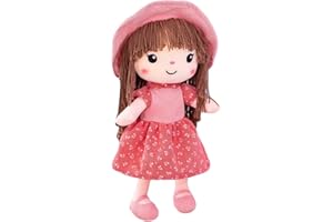 JINTN Mädchen Plüschpuppe Plüschtier Gefüllte Puppen Stoffpuppe Geschenk Baby Mädchen Weiche Puppe Mädchen Dekoration Begleiten Spielzeug für Weihnachtspuppe und Geburtstagegeschenk, 40CM