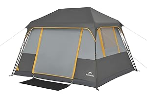 Naturehike Cape 4/6/8 Person Camping Tent, 60S Easy Setup Instant Tent Pop up Tent, Waterproof Large Tall 4/6/8 Person Tents for Camping, Car Camping