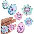 MRTURK REVHQ 6Pack Rock-Paper-Scissors Funny Toy Keychain Egg Shaped Handheld Stress Relief Game Key Holder/Spinner Keychain