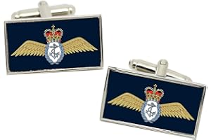 GIFTSHOP UK Fleet Air Arm Wings, Royal Navy Rectangle Cufflinks in Box