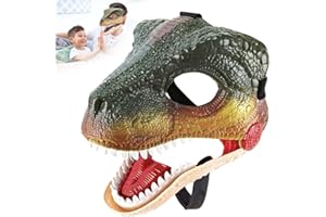 DASIAUTOEM Máscara de dinosaurio con sonido, máscara de dinosaurio, máscara de dinosaurio realista, tamaño ajustable, máscaras realistas de dragón, Halloween, mascarada, accesorios de regalo para