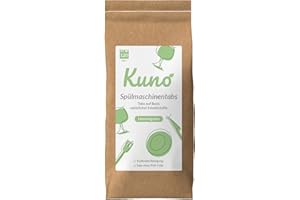 ‎KUNO Kuno Spülmaschinentabs - 120 Tabs - Biologisch abbaubar und ohne Plastik - Effektive Reinigung - Frischer Lemongrass Duft (1er Pack, 120, stück)