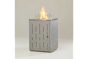 REALGLOW Stripe Gas Patio Heaters Outdoor with 13KW Output | Outdoor Heaters & Fire Pits for Homes and Restaurants | Patio Heater with Glass Rocks for Outdoors