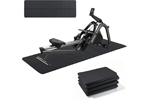 Vikbar golvskyddsmatta, fitness, 183 x 61 cm, ljudisolerande underlag för löpband, motionscykel och träningsutrustning, halkf