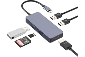 Hub USB C, AYCLIF Station d’Accueil, Adaptateur 6-en-1 USB C avec 4K-HDMI, USB 3.0/2.0, Charge 100W, Lecteur de Carte SD/TF, Compatible avec Macbook Air/Pro, PC Lenovo, Surface Pro