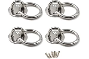 FLOMORE M5 - Gancio da soffitto con gancio a parete in acciaio inox 304, resistente per appendere (confezione da 4, viti incluse)