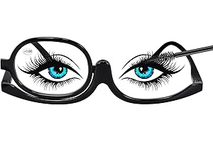 Disnace Occhiali da Lettura per Trucco, Occhiali da Trucco Monolente Rotanti Ingrandenti, Occhiali da Lettura Cosmetici con Lenti Reversibili per Donna, Strumento Essenziale per il Trucco