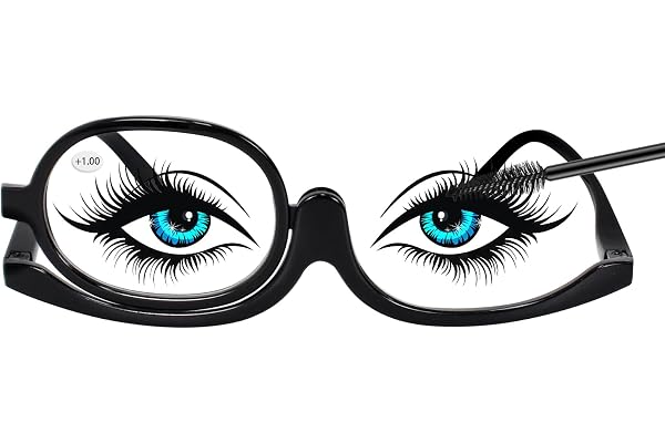 Disnace Lunettes de Maquillage, Lunettes de Maquillage à Lentille Unique Rotative, Lunettes Cosmétiques pour Femmes, Outil Essentiel de Maquillage