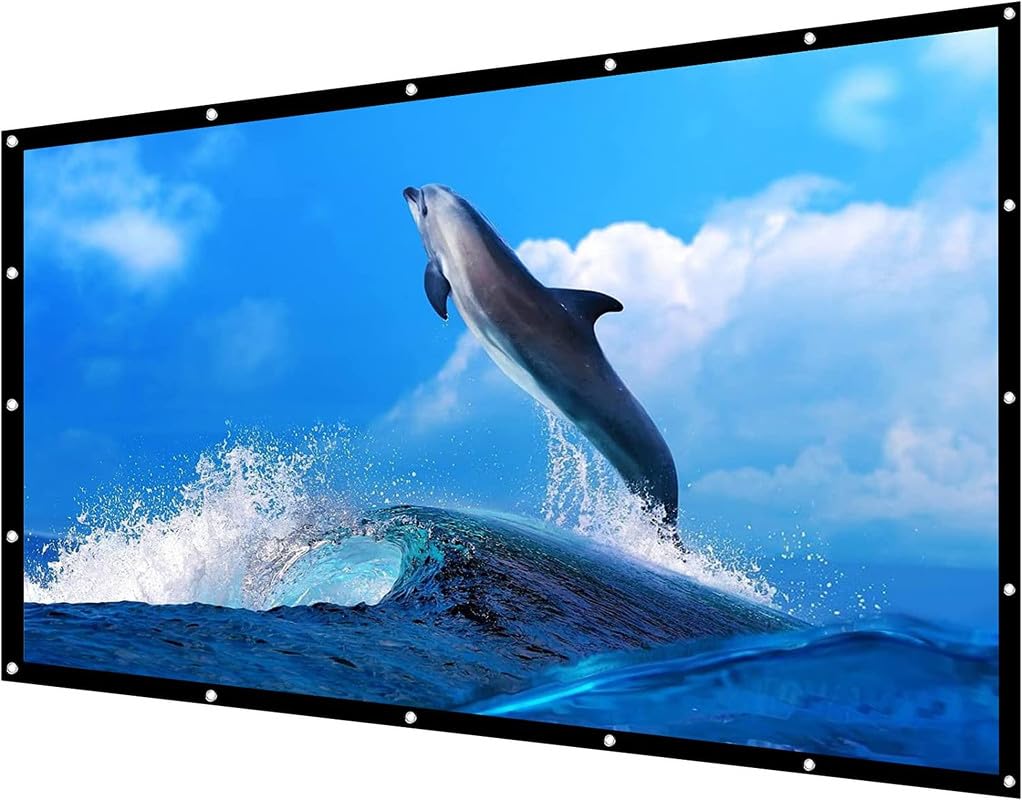 MOIZ 6Feet x 6Feet Projector Screen,4K 1:1 Portable Eyelet Premium Video Foldable Projection for HD Home Theater Cinema Anti-Crease Indoor Outdoor Office Classroom