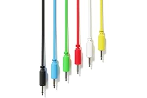 ExcelValley - 6A-Pack - Cables de Conexión Mono Modulares - TS 3,5mm 1/8" Eurorack Sintetizador [20 cm - 8"]