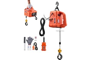 VEVOR Elektrisk vinschlyftningskapacitet 700 kg, bärbar hiss med elektrisk vinsch, 1 500 W, lyfthöjd 7,6 m, 5 m/min med manue
