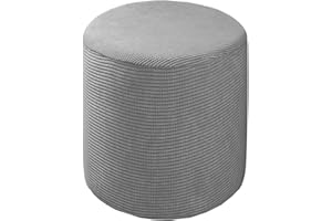 JORTUIO Velvet Ottoman Covers Slipcovers Square Round Small Large Footrest Stool 14x14/16x16/18x18 inch Stretch Jacquard Storage Stool Ottoman Cover Footrest Foot Stool Cover Furniture Protector ( Color : #37