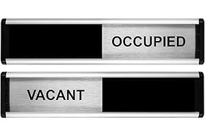 VIRO DISPLAY Viro Vacant/Occupied Sliding Door Sign - Black/Silver Edition - 214 x 60mm