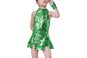 LOLANTA Girls Sequins Dance Costume Street Dance Outfits Sparkle Hip Hop Jazz Dance Clothes Set