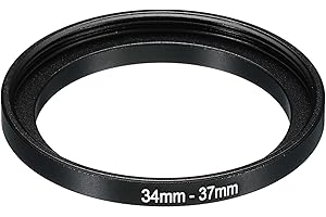 PATIKIL 34mm-37mm Metall Aufstiegsring Kameraobjektiv Filter Adapter Ring Aluminum Filter Adapter Ring für Kameraobjektiv Haube Schwarz