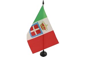 AZ FLAG - Tischflagge Königreich Italien Mit Krönt - 21x14 cm - Italienische Alt Tischfahne 14 x 21 cm - Flaggen