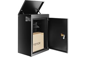 VEVOR Boîte à Colis 39x27x52,2 cm Boîte aux Lettres en Acier Galvanisé Verrouillable Code Autoportante Montage Mural Déflecteur Antivol Amovible Étanche IPX3 Dépôt Colis pour Maison Extérieur Porche