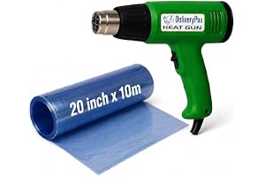 Delivery Pax 2000W Heat Gun Machine and PVC Shrink 20inch x 10m Dual Temperature WITH 3 MONTHS WARRANTY | Hot Gun Machine for Packing| Heat Gun for Shrink Wrapping| Hot Air Gun for Paint Remova