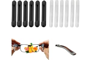JASMINUM 6 Pairs of Brillenbügel Überzug Silikon,brillenbügel brille antirutsch, Brillen Ohrpolster, Silikon Brillen Ohrenkissen Silikon brillenbügel für Laufen, sport,Camping,lesen lernen (Schwarz, weiß)