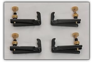 SOUNDMAN Tiracantino in ottone per viola viole intero (4/4) così come per viola a 3/4. Accordare con i tiracantini. Set da 4 pezzi. Colore: nero