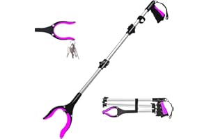 APTOPER Litter Pickers Grabber Stick,Gift for Mother/Father 43" Handy Reacher Grabber for Disabled,Foldable Helping Hand for Adults,Heavy Duty Pick Up Stick Grabber (Upgrade Pro 43" Purple)