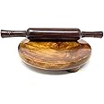 SAMRIDHI CREATION Wooden Belan Chakla Circular Board with Rolling pin Set Hand Made Wooden Polpat with Belan Wooden Chakla Belan Set Wooden Kitchen Utensils for Roti Making (from India)