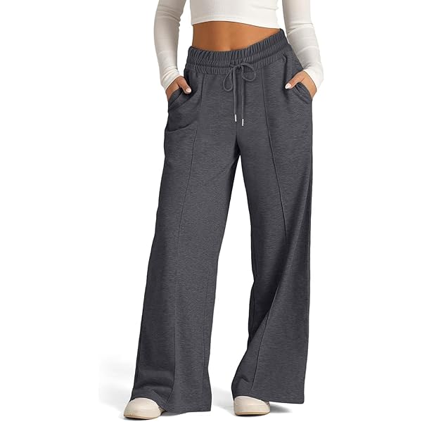 Neteson Joggingbroek voor dames, hoge taille, lange wijde pijpen, trainingsbroek, sweatpants met elastische tailleband, yogabroek, sweatbroek, vrijetijdsbroek met zakken, loopbroek, losjes, zwart, XXL