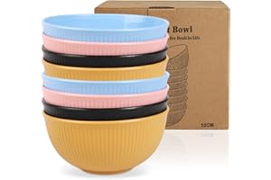 AouiSton Set di ciotole di plastica,insalatiera infrangibili riutilizzabili,E durevoli per zuppe ciotole,Ciotole cucina plastica senza BPA (8 pezzi)