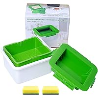 Tofu Press Kit Easily Remove Water from Tofu, Food Grade Plastic, DIY Pressing Mould Kitchen Tool with 2 Cleaning Sponge by P