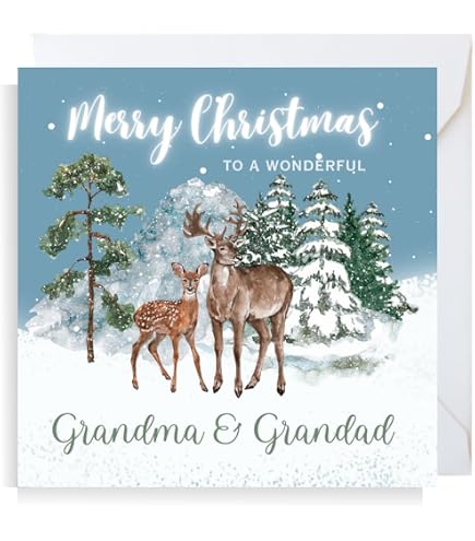 Weihnachtskarte Mit Rotkehlchen – 'Great Grandma', Quadratisch 145x145 Mm, Auf 300g/m² Karton, Inkl. Umschlag