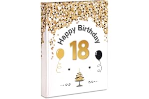 MARELI Album Fotografico 23x30/30 fg (60 PAGINE) con velina per custodire le foto del 18 COMPLEANNO, Oro e Nero