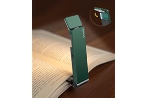 VTIGER Reading Light, USB Rechargeable Book Light for Reading in Bed,Foldable Clip-on LED Booklight, 3 Amber Colors & 4 Brightness Dimmable,Long Lasting Portable Bookmark Lamp for Book Lovers, Kids