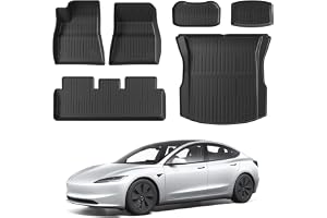 Car Floor Mats Fits forTesla Model 3 Highland Floor Mats All-Weather Car Mats Anti-Slip 3D Material Cargo Liner Trunk Mat for Model 3 Highland Accessories（6Pcs）