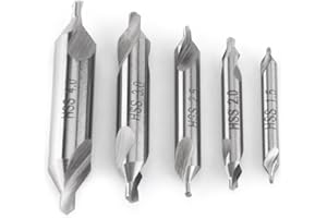 Zentrierbohrer, Zentrierbohrer Metall Set, 60 Grad Winkel Senker, 1,5/2/2,5/3/4mm Mittelbohrer, 5 Stück Hochgeschwindigkeitsstahl Mittelbohrer 60 Grad Mittelbohrer für die Lochbearbeitung
