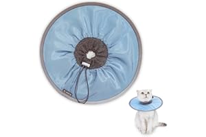 LESEOGYE Soft Cat Collar Adjustable Protective Recovery for Licking & Scratching Prevention, Comfortable Lightweight Elizabethan Cone for Cat Kitten Wound Care (M, Blue)