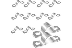 HXJDAM Lot de 12 colliers de serrage lourds en U Ø 20 mm en acier inoxydable pour boucle de tuyau, fixation des tuyaux à gaz, câbles et tuyaux d'eau