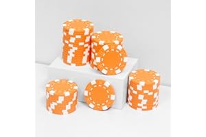 JIESITE 11.5 Gram Poker Chips ABS Monte Carlo Poker Chips Casino Grade Poker Chip for Texas Hold'em, Blackjack,Card Night Poker Games-Pack of 50