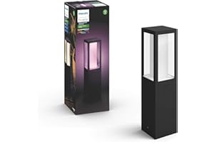 Philips Hue White & Color Ambiance, Borne extérieure IMPRESS, Noire, fonctionne avec Alexa, Google Assistant et Apple Homekit