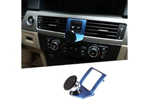YANER Soporte de aleación de aluminio para consola central de coche para BMW Serie 3 E90 E92 2005-2012, accesorios de coche, soporte giratorio de 360 grados (azul)