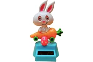 DOIYISLEM Wackelfigur Solar Spielzeuge Figuren - Auto Solarbetriebene Wackelfigur, Solar Wackelfiguren Tanzende Hase, Auto Armaturenbrett Deko Ornamente, Solarbetriebene Swinging Für Auto Haus Büro Deko