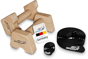 ‎ARTSPORT ArtSport Liegestützgriffe aus Holz - Calisthenics, Parallettes, Liegestütz Barren, Indoor & Outdoor, ergonomische Handstand Griffe