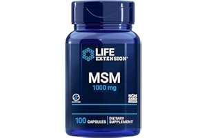 Life Extension, MSM, 1000mg, Metilsulfonilmetano, Dosis Alta, 100 Cápsulas veganas, Testado en Laboratorio, Sin Gluten, Vegetariano, Sin Soja, No GMO