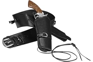 W WIDMANN MILANO Party Fashion - Pistolenhalter mit Gürtel, aus Kunstleder, Schwarz, Cowboy, Holster, Kostüm, Accessoire, Karneval