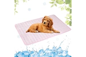 LEZUAN Tapis Rafraichissant Chien Portable, Tapis Rafraichissant Animaux de Compagnie Lavable, Tapis Rafraîchissant Chien, Tapis Chien Auto-Refroidissant pour l'été(Rose,40x50cm)