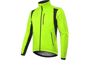 BERGRISAR Chaqueta Ciclismo Hombre Invierno Polar Termica Impermeable Cortavientos de MTB Bicicleta con 6 Bolsillos