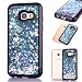 Produktbild Samsung Galaxy A3 2017 Flüssig Hülle,Samsung Galaxy A3 2017 Glitzer Hülle,Niedliche Flexible Cool 3D Kreative Ultra Slim Silikon Liquid Bling Glitzer Sparkle Shiny Cut Fließen Flüssige Liebe Herz Muster Quicksand Treibsand Weich Krystal Plastik Tasche Handyhülle Case Cover für Samsung Galaxy A3 2017,Blau
