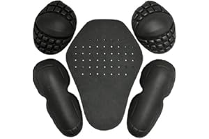 COMAIE Racing Gear Armour Pads 5 piezas Racing Guard Set de protección de apoyo extraíble EVA para montar en el hombro y codos de espalda protectores profesionales para motocicleta Motocross Motor Rider
